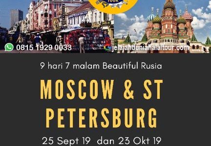 Wisata Halal Moscow – St Petersburg 2019